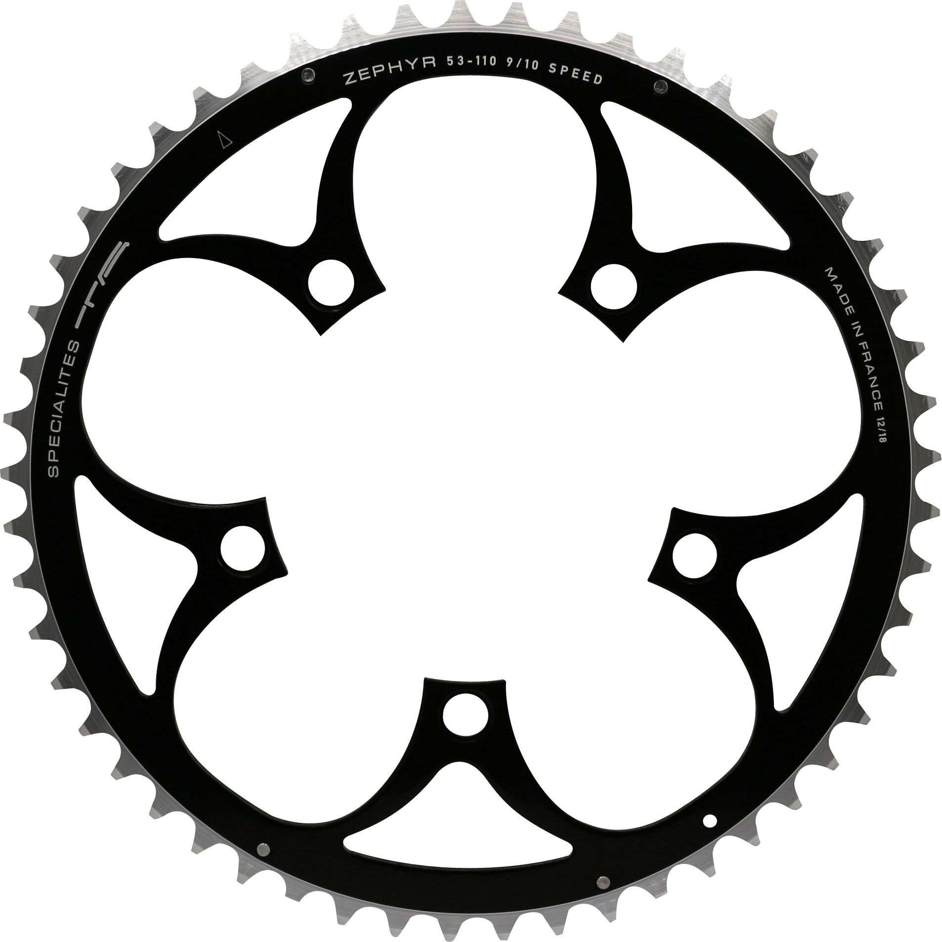 Specialites ta kettingblad zephyr (9s/10s) steek 110 buiten zwart (shimano/sram compact) (50)